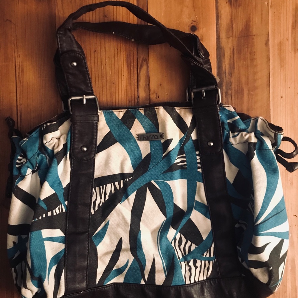 Kirra turquoise and brown shoulder bag